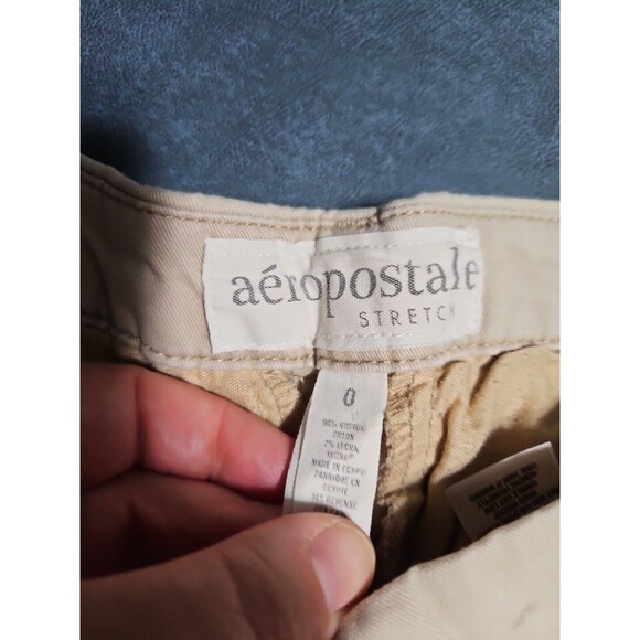 Aeropostale Womens Pants Size 0  Tan Stretch Straight Khaki - Picture 3 of 7